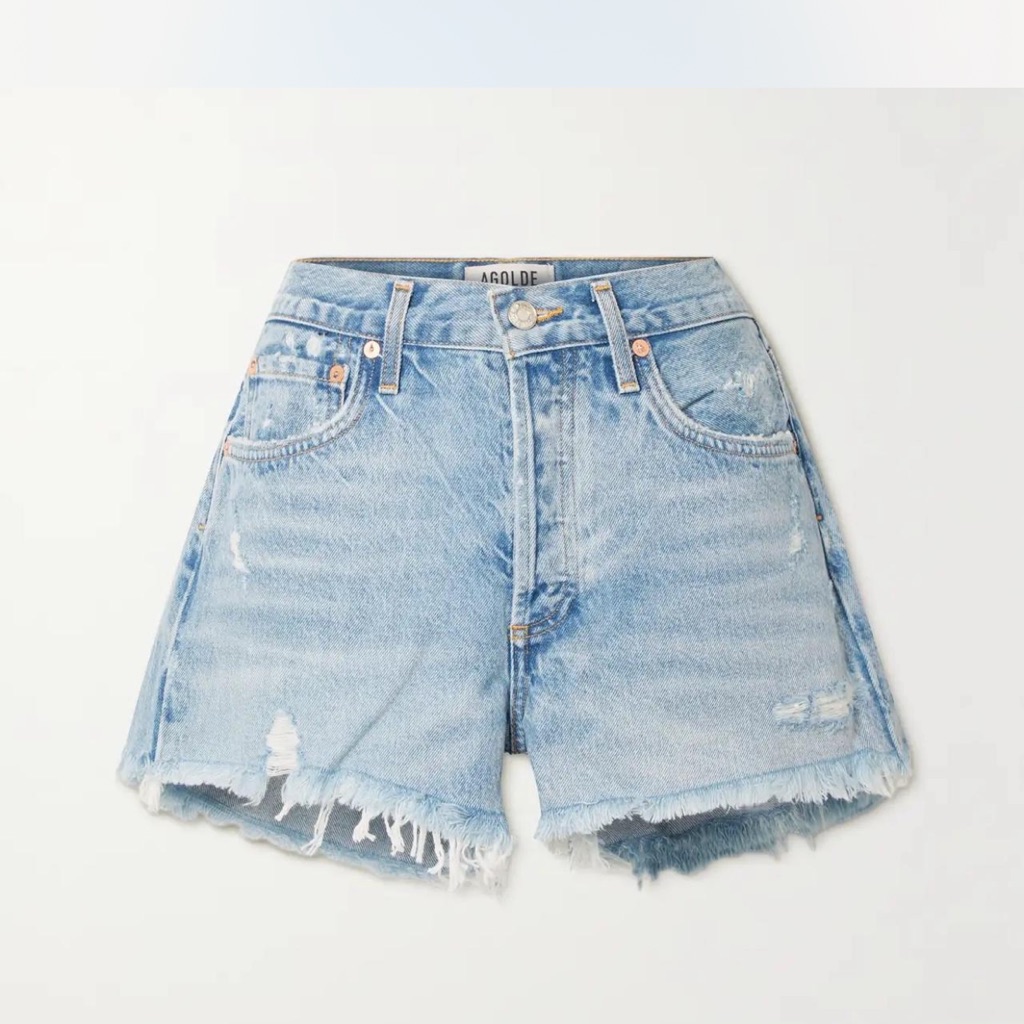 Agolde Light Wash Denim Shorts